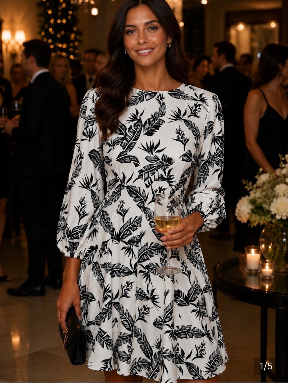 Jay Godfrey Black and White Feather Dress